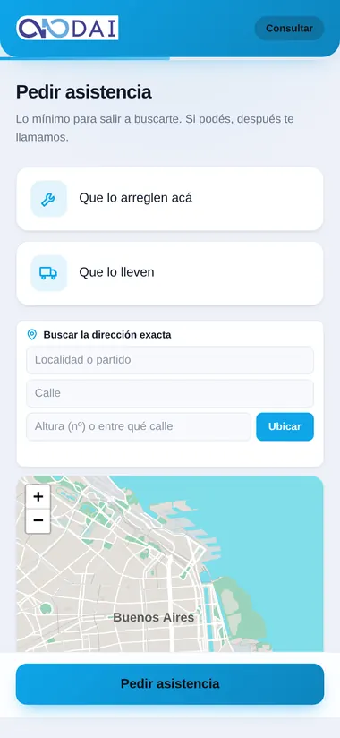 Pedido express: Lo mínimo, en una sola pantalla y con el mapa.