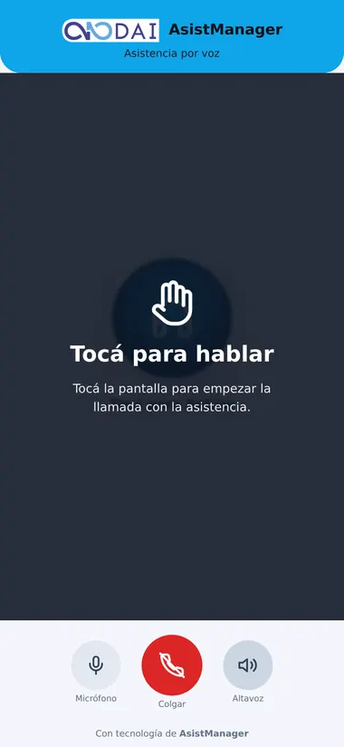 Pedido por voz: El socio habla con la asistente.